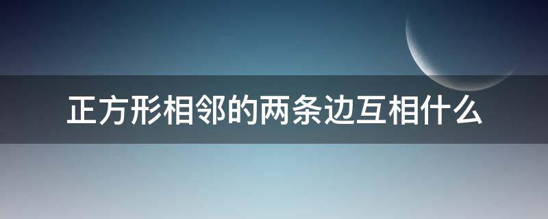 正方形相邻的两条边互相什么（相邻的两条边相等的四边形一定是正方形对吗）