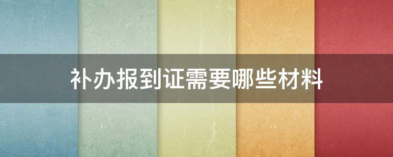 补办报到证需要哪些材料（补办报到证的流程）