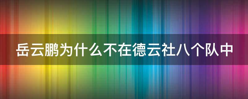 岳云鹏为什么不在德云社八个队中（岳云鹏为什么不在德云社分队中）