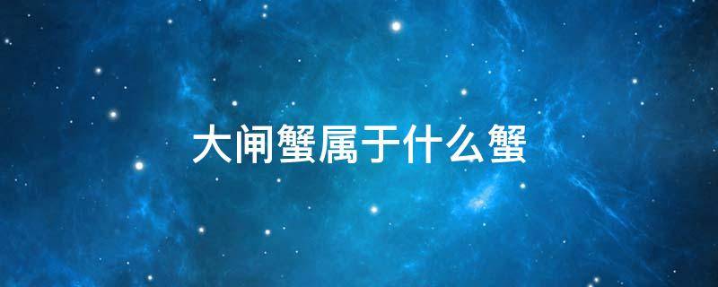 大闸蟹属于什么蟹（大闸蟹属于什么蟹种）
