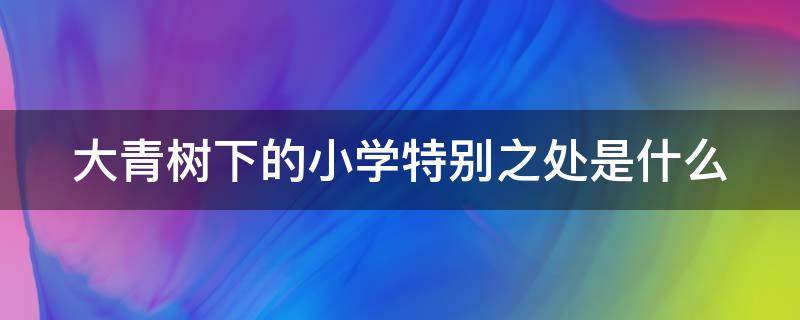 大青树下的小学特别之处是什么（大青树下的小学特别之处是什么用排比句描写）