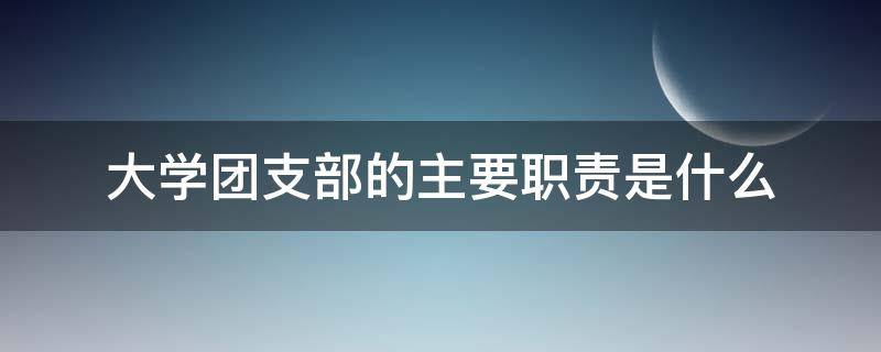 大学团支部的主要职责是什么 大学团支书的主要职责是什么