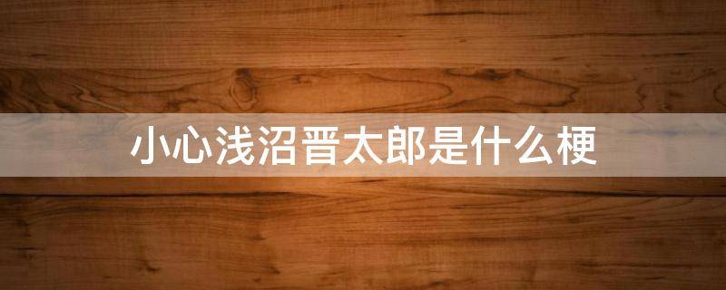 小心浅沼晋太郎是什么梗