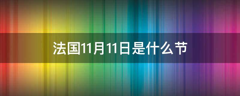 法国11月11日是什么节（11月11日在欧洲是什么节）