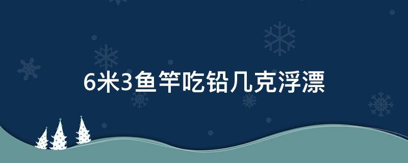 6米3鱼竿吃铅几克浮漂（6米3鱼竿吃铅几克浮漂合适?）
