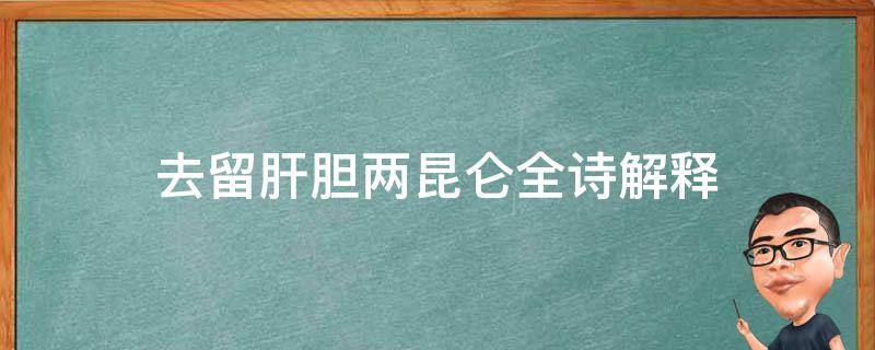 去留肝胆两昆仑全诗解释（去留肝胆两昆仑作何解释）