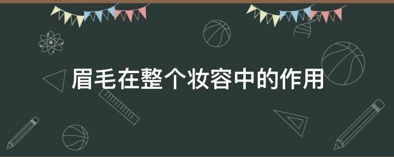 眉毛在整个妆容中的作用 眉毛在整个妆容中的作用与功效