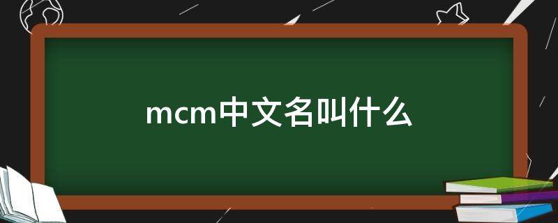 mcm中文名叫什么 MCM中文名叫什么
