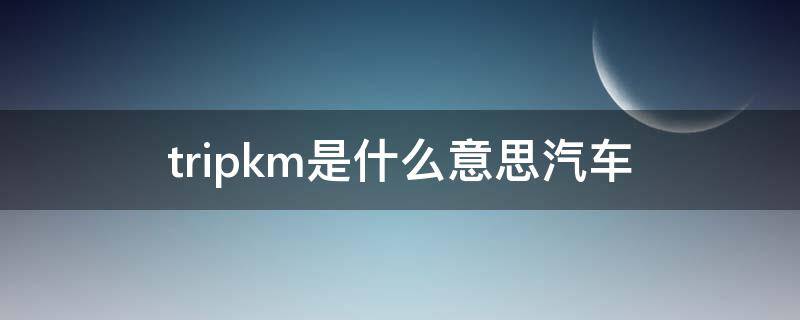 tripkm是什么意思汽车