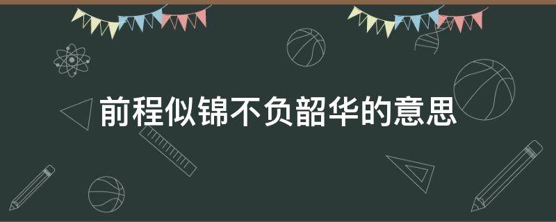 前程似锦不负韶华的意思（前程似锦不负韶华的意思和造句）