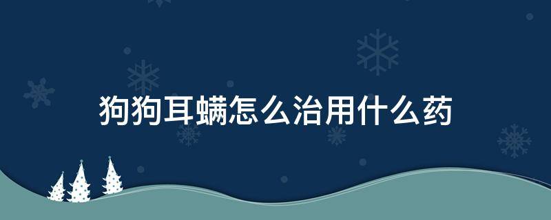 狗狗耳螨怎么治用什么药 狗狗治耳螨用什么药好