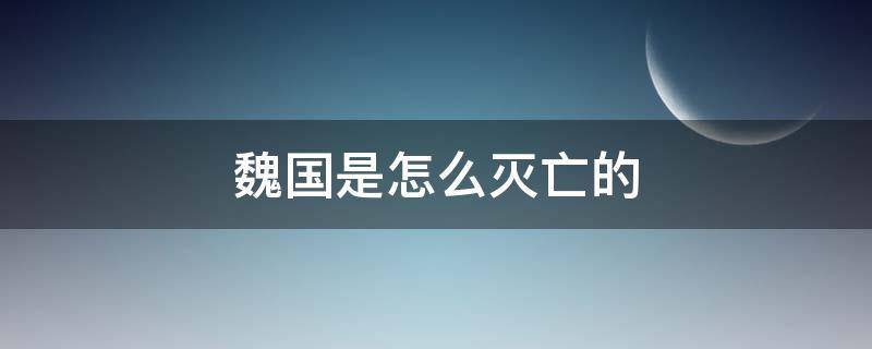 魏国是怎么灭亡的 战国魏国是怎么灭亡的