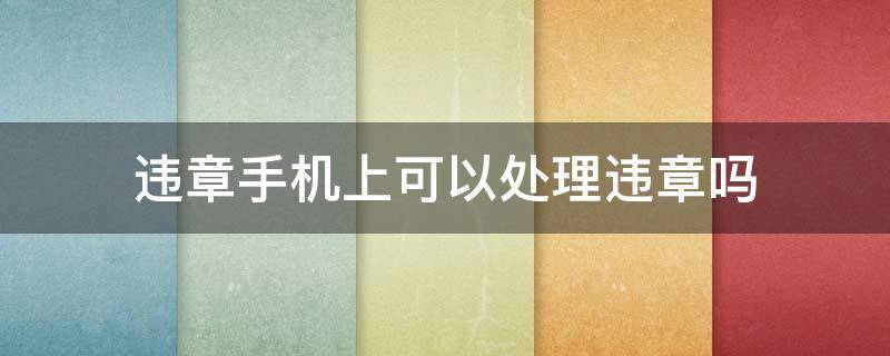 违章手机上可以处理违章吗(违章在手机可以处理吗)