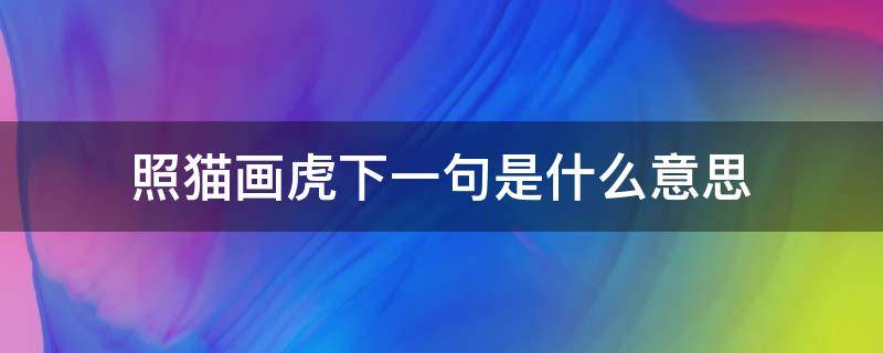 照猫画虎下一句是什么意思 照猫画虎下一句是什么意思呢