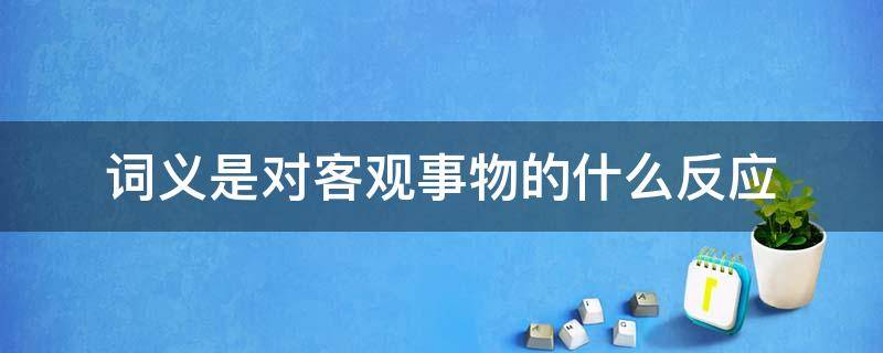 词义是对客观事物的什么反应（反映客观事物）