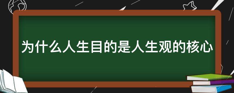 为什么人生目的是人生观的核心 为什么人生目的是人生观的核心演讲稿