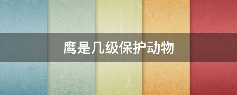 鹰是几级保护动物 猴面鹰是几级保护动物