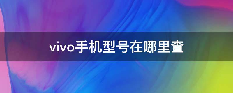 vivo手机型号在哪里查(Vivo手机查型号在哪里查)