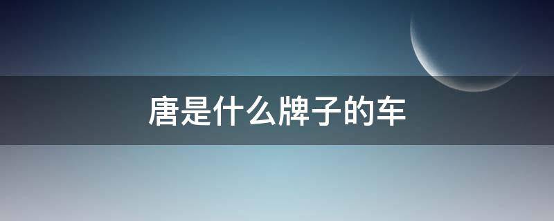 唐是什么牌子的车 唐是什么牌子的车品牌