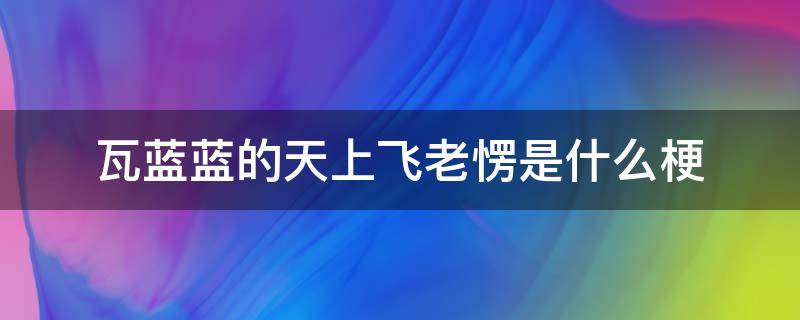 瓦蓝蓝的天上飞老愣是什么梗