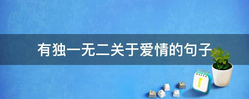 有独一无二关于爱情的句子（独一无二的爱情说说）