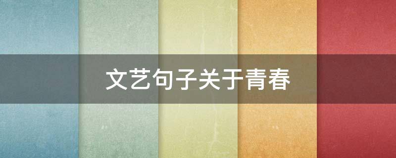 文艺句子关于青春（文艺句子关于青春的名言）