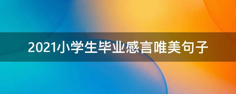 2021小学生毕业感言唯美句子 2021年小学毕业感言