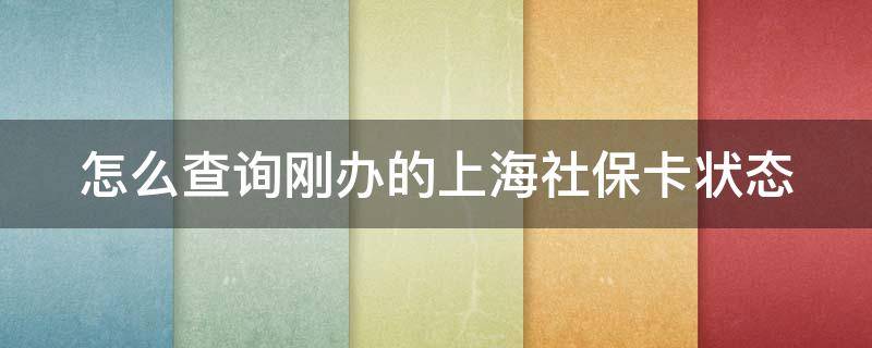 怎么查询刚办的上海社保卡状态(怎么查询刚办的上海社保卡状态是否正常)