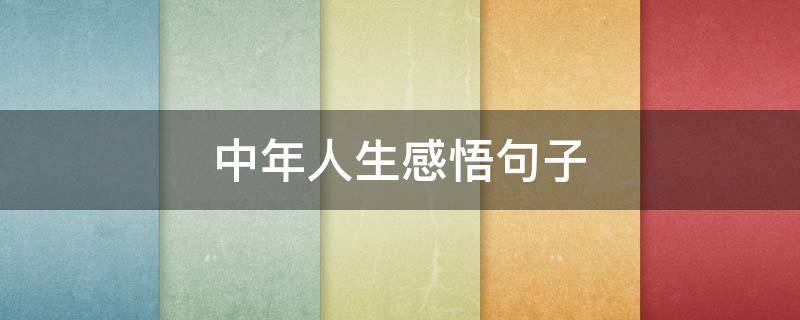 中年人生感悟句子（中年人人生感悟的句子）