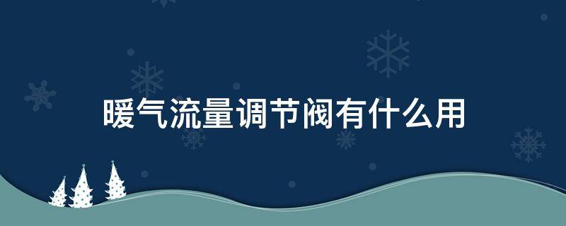 暖气流量调节阀有什么用（暖气流量调节阀有什么用处）