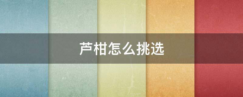 芦柑怎么挑选（芦柑怎么挑选比较甜）