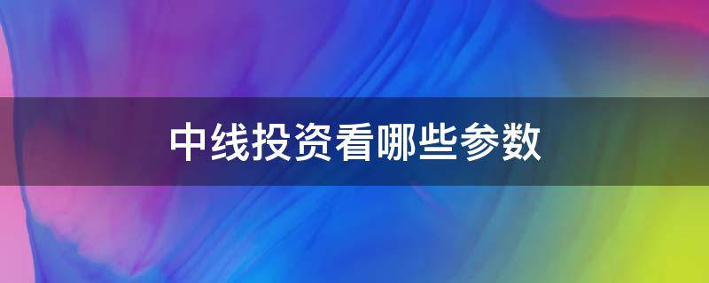 中线投资看哪些参数（中线投资看什么指标）