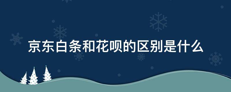 京东白条和花呗的区别是什么 京东白条与花呗的区别