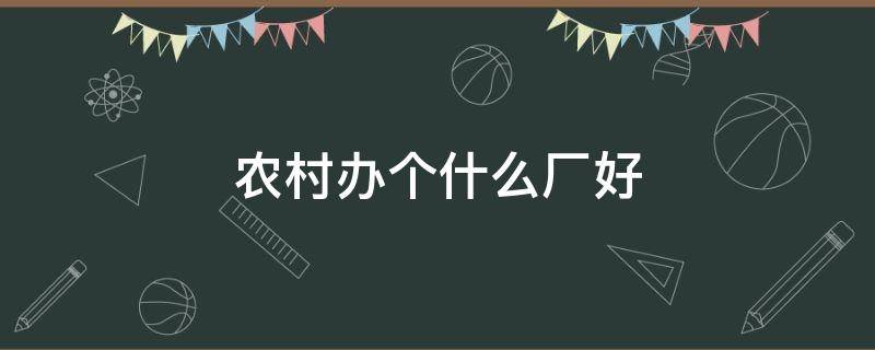 农村办个什么厂好（农村办个什么厂好一点）