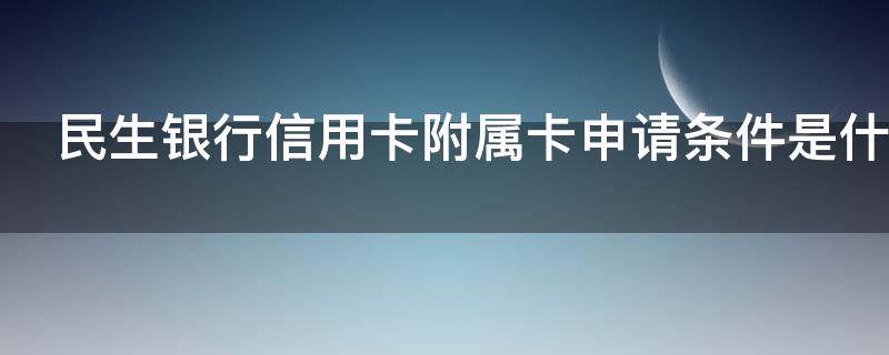 民生银行信用卡附属卡申请条件是什么