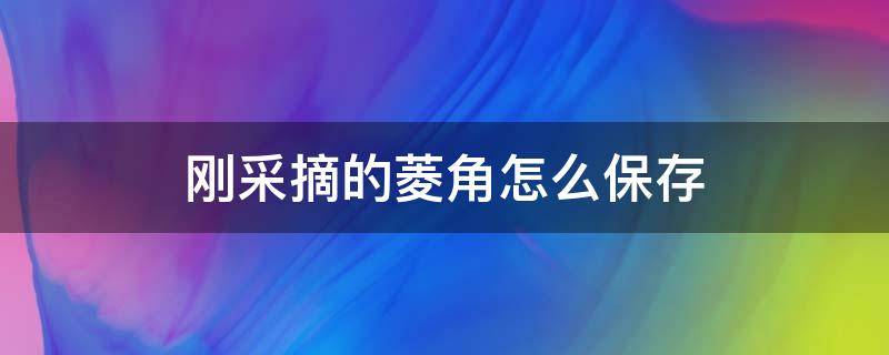 刚采摘的菱角怎么保存（刚采摘的菱角怎么吃）