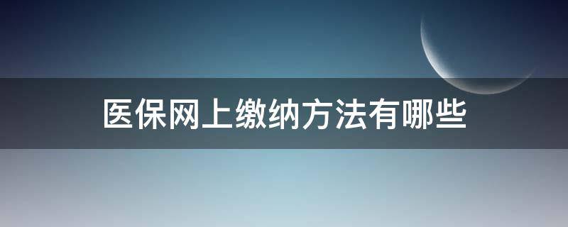 医保网上缴纳方法有哪些 医保网上缴费方式