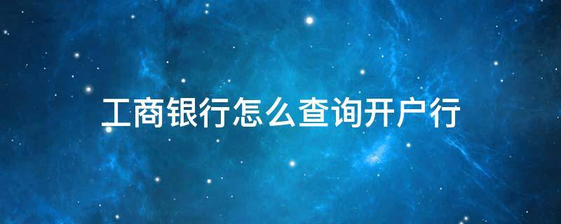 工商银行怎么查询开户行（中国工商银行怎么查询开户行）