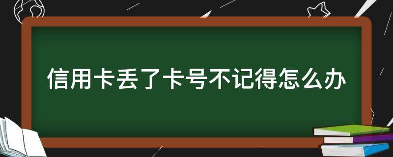 信用卡丢了卡号不记得怎么办 信用卡丢了卡号不记得怎么办呢