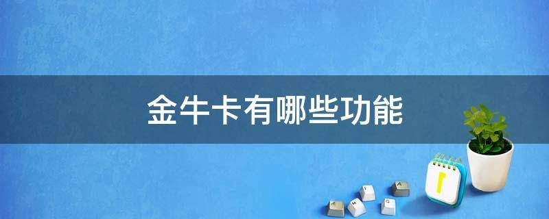 金牛卡有哪些功能（金牛卡有哪些功能和作用）