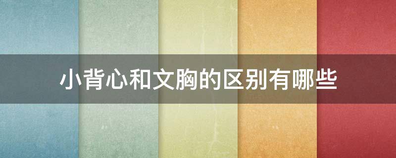 小背心和文胸的区别有哪些（小背心和胸罩一样吗）