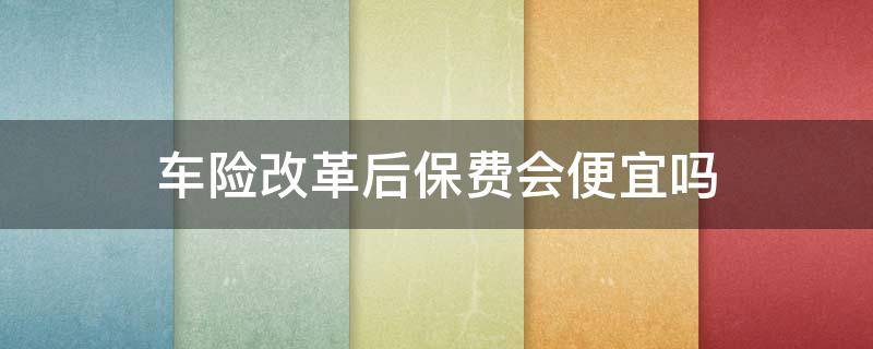 车险改革后保费会便宜吗 车险改革后保费降了吗