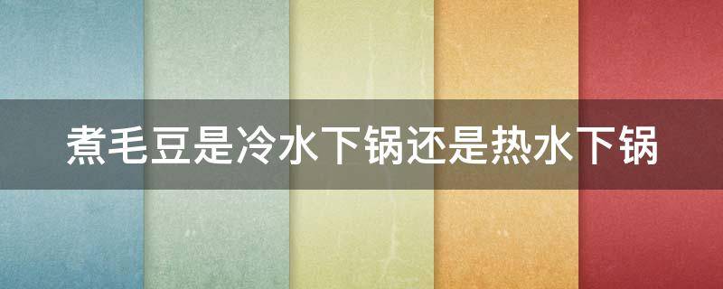 煮毛豆是冷水下锅还是热水下锅（水煮毛豆的正确做法）