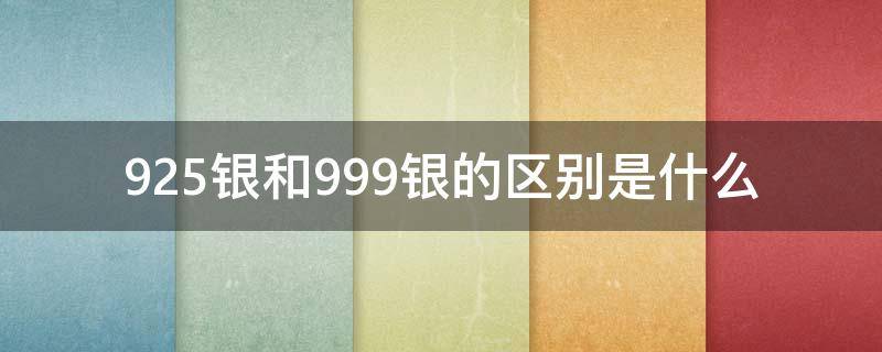 925银和999银的区别是什么（925银与999银的区别）