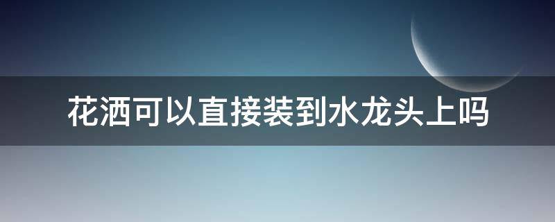 花洒可以直接装到水龙头上吗（花洒可以直接装到水龙头上吗图片）
