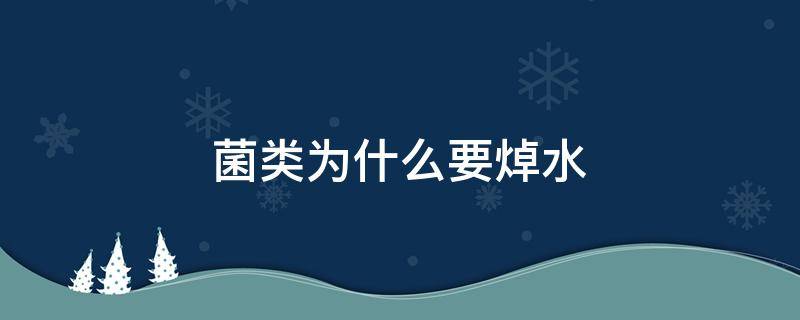菌类为什么要焯水 菌菇类为什么要焯水