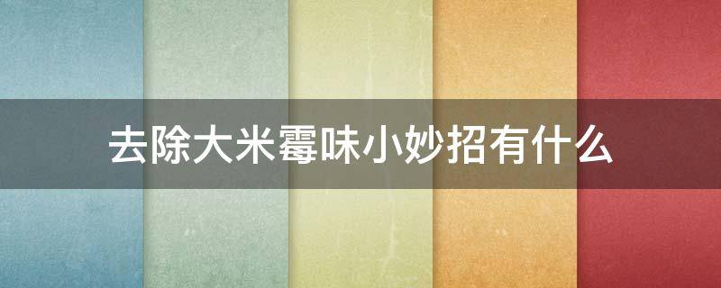 去除大米霉味小妙招有什么（去除大米霉味的小妙招）