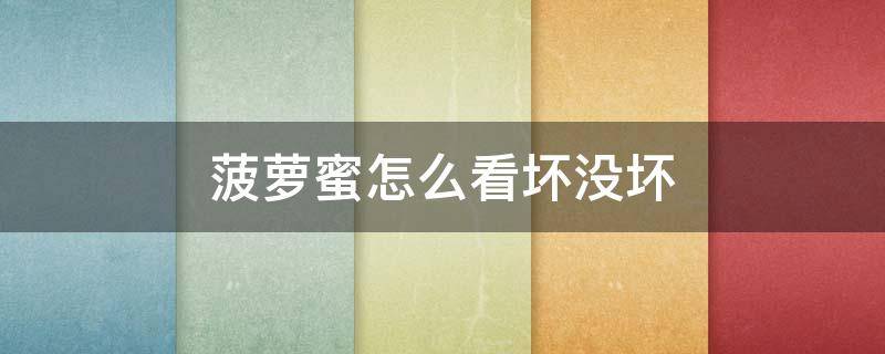 菠萝蜜怎么看坏没坏（菠萝蜜怎么看坏没坏啊）
