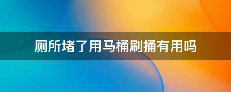 厕所堵了用马桶刷捅有用吗（马桶堵了用马桶刷怎么弄）
