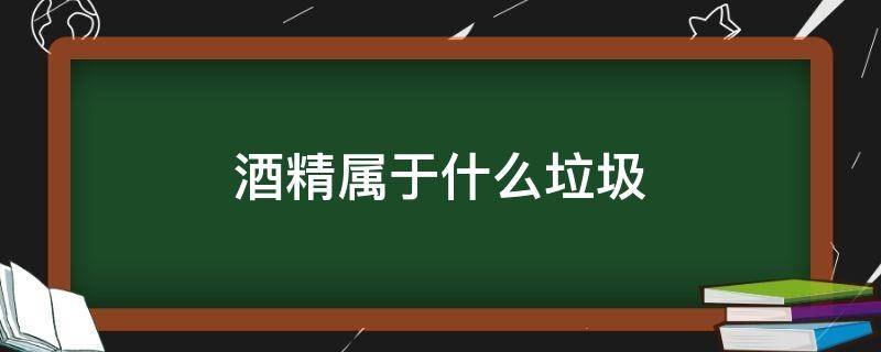 酒精属于什么垃圾（酒精属于什么垃圾分类）